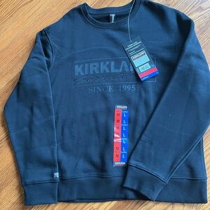 Unisex Kirkland  Signature Black Crewneck Sweatshirt with Embossed Logo